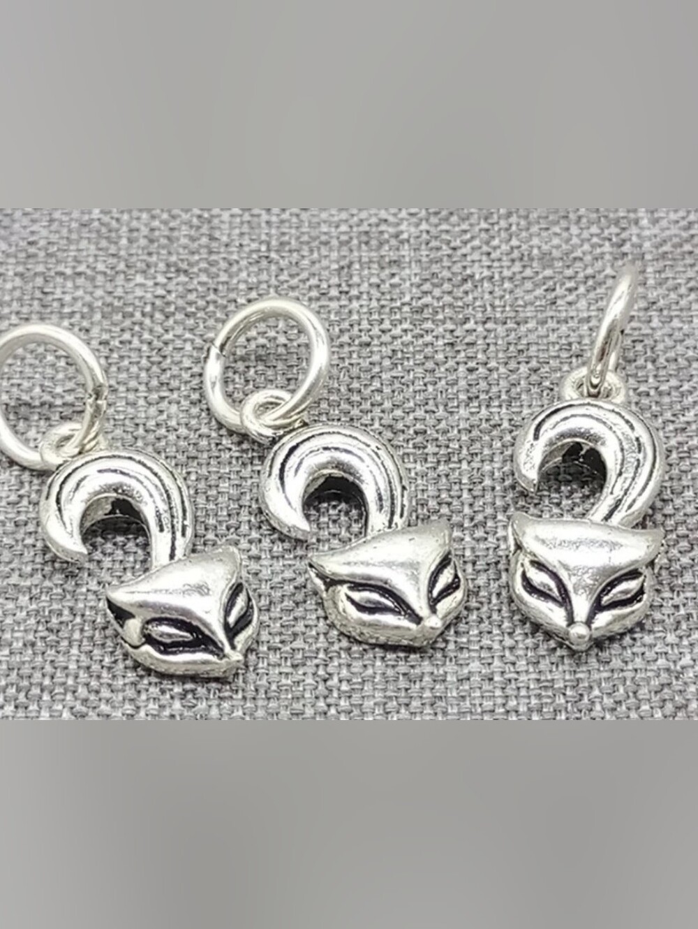 Sterling Silver Fox Charms 3pc